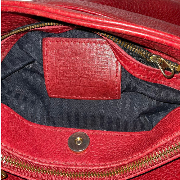 Coach Vintage Sonoma Convertible Crossbody Bag 4924 Red Pebbled Leather C/Rica - Picture 13 of 15